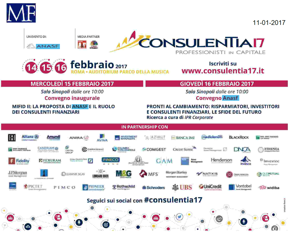 La pubblicità di ConsulenTia17 su Milano Finanza